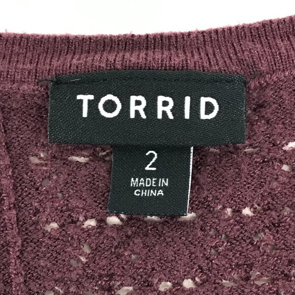 Torrid Everyday Soft Pullover Pointelle Sweater Women's Plus Size 2/2X Sassafras - Picture 8 of 12